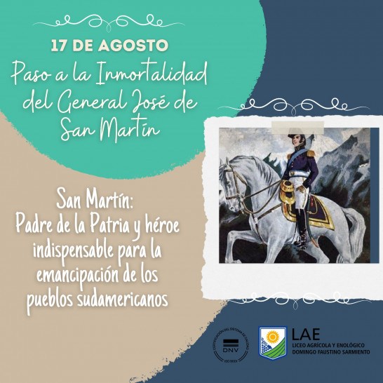 imagen 17 DE AGOSTO CONMEMORACIÓN DEL PASO A LA INMORTALIDAD DEL GRAL DON JOSÉ DE SAN MARTÍN