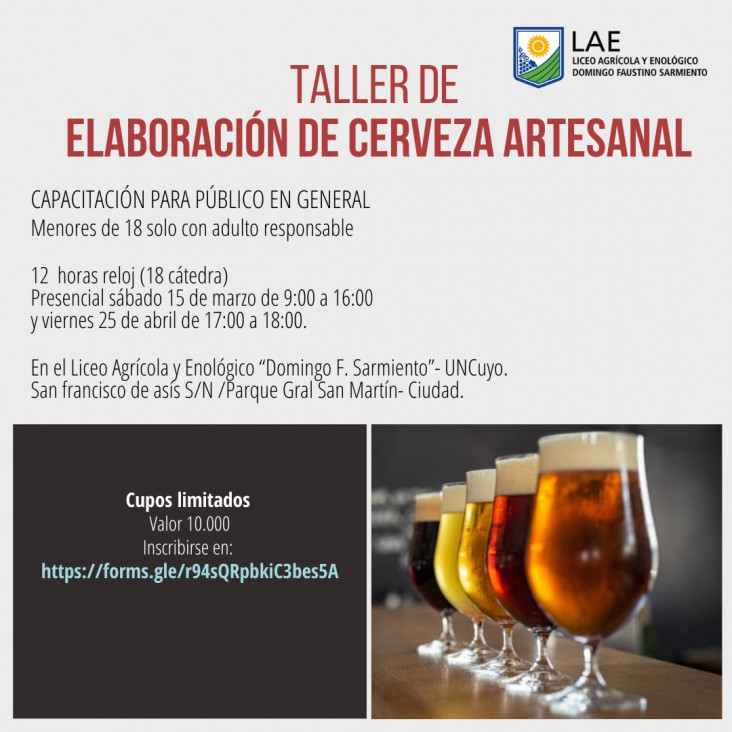 imagen TALLER DE ELABORACIÓN DE CERVEZA ARTESANAL