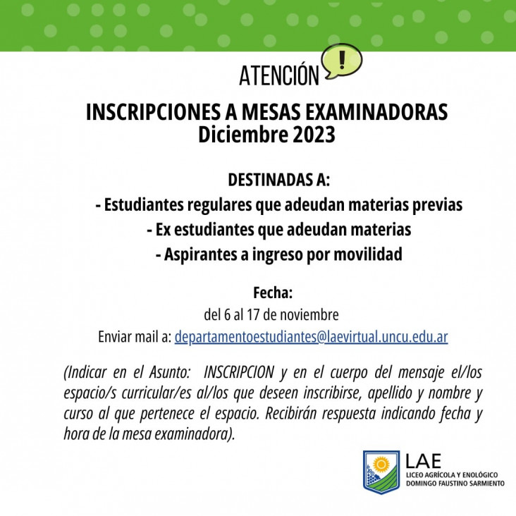 imagen MESAS EXAMINADORAS