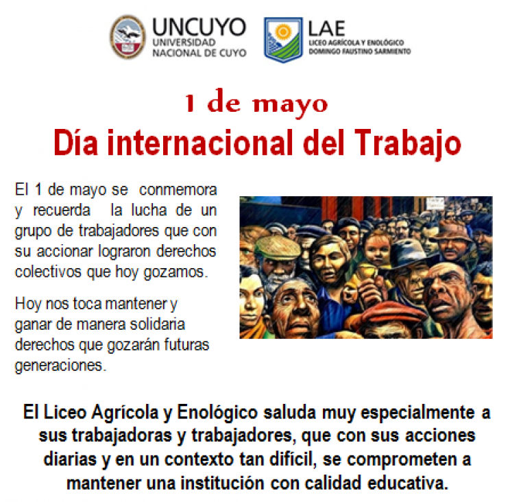 imagen 1 DE MAYO "DÍA INTERNACIONAL DEL TRABAJO"