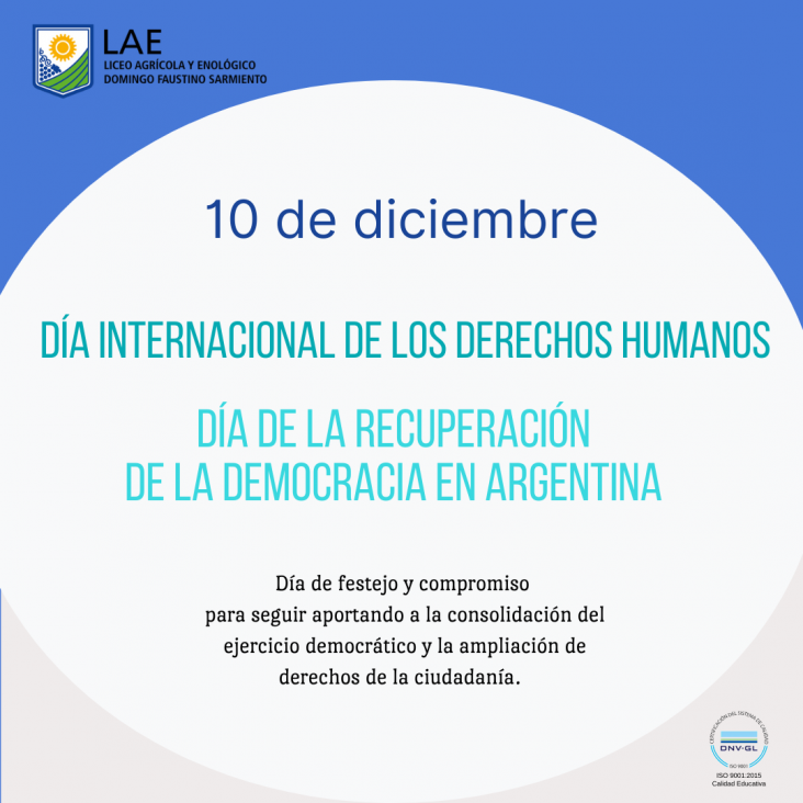 imagen  10 DE DICIEMBRE-  DÍA DE LOS DDHH Y DE LA RECUPERACIÓN DE LA DEMOCRACIA