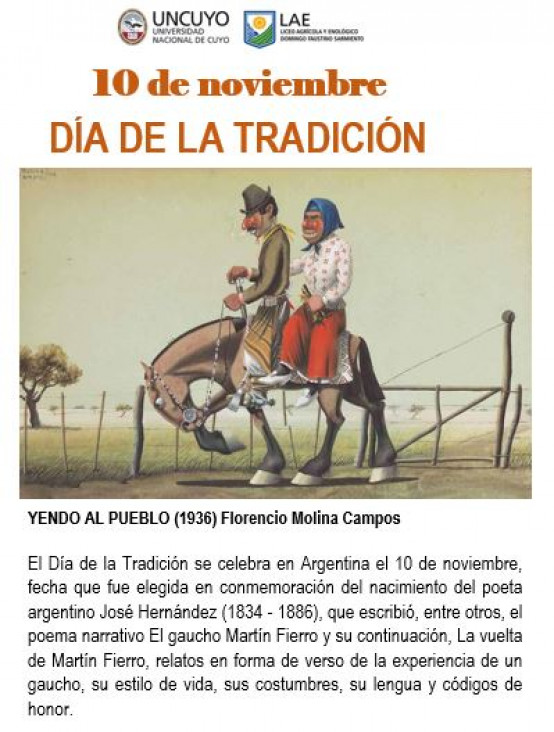 imagen 10 DE NOVIEMBRE "DÍA DE LA TRADICIÓN"