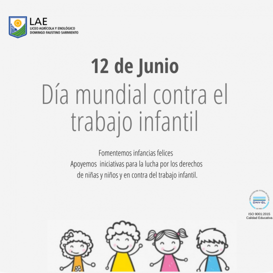 imagen 12 DE JUNIO  DIA MUNDIAL CONTRA EL TRABAJO INFANTIL