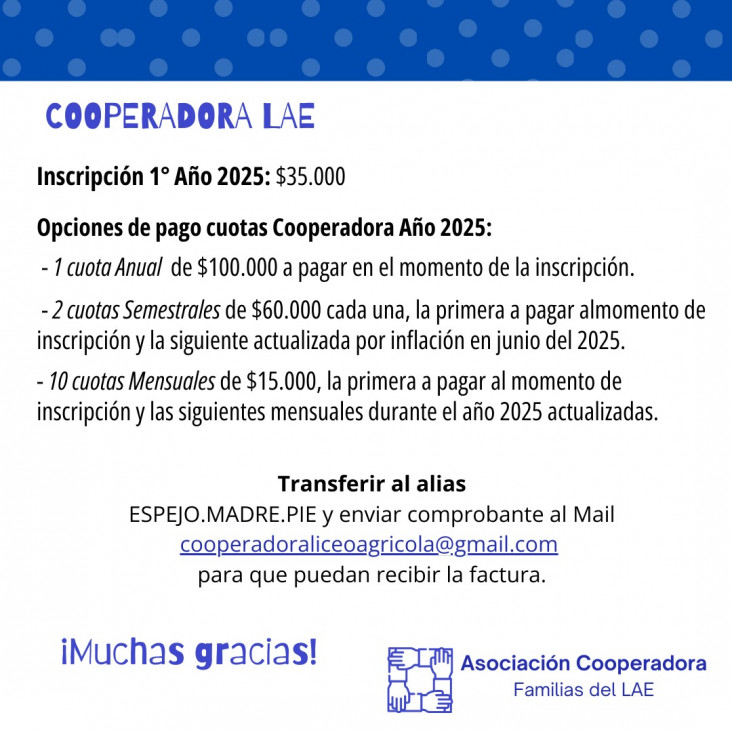 imagen COOPERADORA LAE 2025