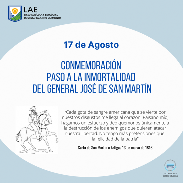 imagen 17 DE AGOSTO- PASO A LA INMORTALIDAD DEL GENERAL JOSÉ DE SAN MARTÍN