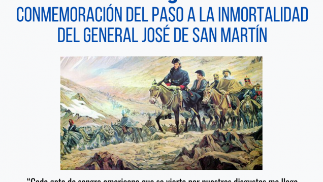 imagen 17 DE AGOSTO CONMEMORACIÓN DEL PASO A LA INMORTALIDAD DEL GENERAL JOSÉ DE SAN MARTÍN