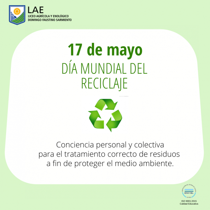 imagen 17 DE MAYO  DÍA MUNDIAL DEL RECICLAJE