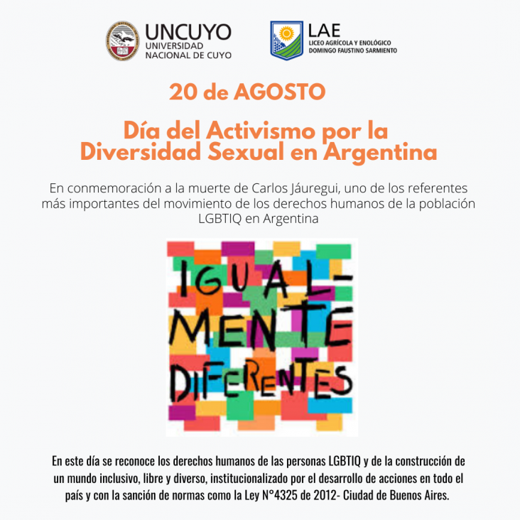 imagen 20 DE AGOSTO: DÍA DEL ACTIVISMO POR LA DIVERSIDAD SEXUAL EN ARGENTINA