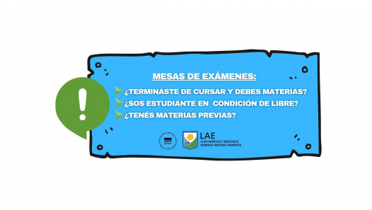 imagen INSCRIPCIONES A MESAS EXAMINADORAS DICIEMBRE/2025