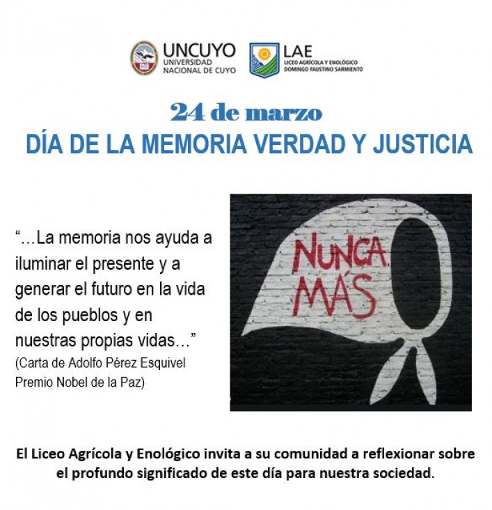 imagen DÍA DE LA MEMORIA VERDAD Y JUSTICIA