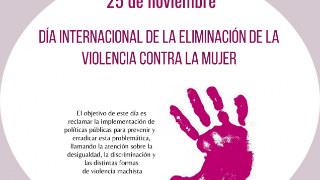 imagen 25 DE NOVIEMBRE-  DÍA INTERNACIONAL DE LA ELIMINACIÓN DE LA VIOLENCIA CONTRA LA MUJER