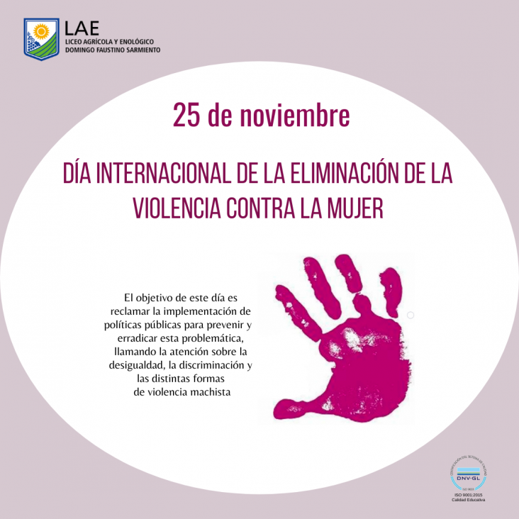 imagen 25 DE NOVIEMBRE-  DÍA INTERNACIONAL DE LA ELIMINACIÓN DE LA VIOLENCIA CONTRA LA MUJER