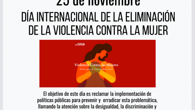 imagen 25 DE NOVIEMBRE- DÍA INTERNACIONAL DE LA ELIMINACIÓN DE LA VIOLENCIA CONTRA LA MUJER