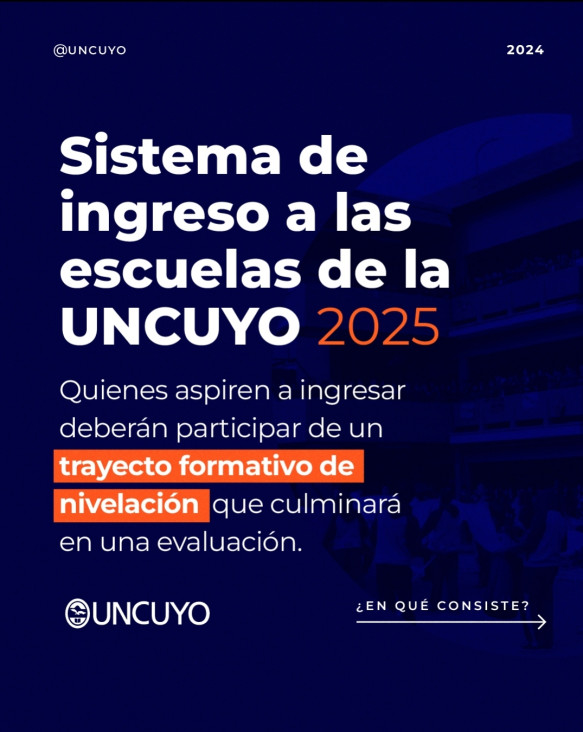 imagen La UNCUYO modifica el sistema de ingreso a sus escuelas