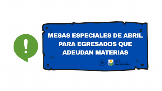 imagen INSCRIPCIONES A MESAS EXAMINADORAS ESPECIALES - ABRIL/2026