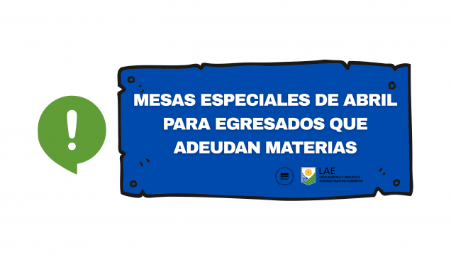 imagen INSCRIPCIONES A MESAS EXAMINADORAS ESPECIALES - ABRIL/2026