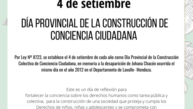 imagen 4 DE SETIEMBRE  DÍA PROVINCIAL DE LA CONSTRUCCIÓN COLECTIVA DE CONCIENCIA CIUDADANA