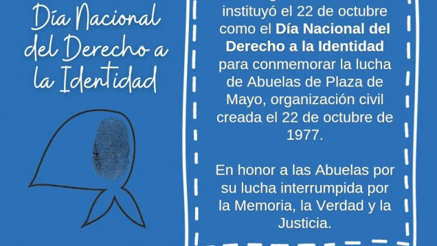 imagen 22 DE OCTUBRE DIA NACIONAL DEL DERECHO A LA IDENTIDAD