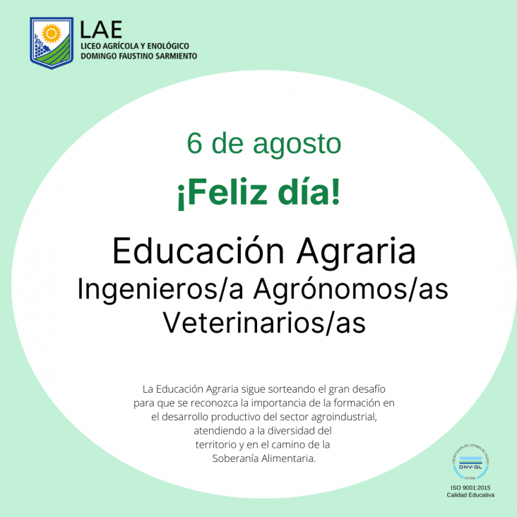 imagen 6 DE AGOSTO- DÍA DE LA EDUCACIÓN AGROTÉCNICA