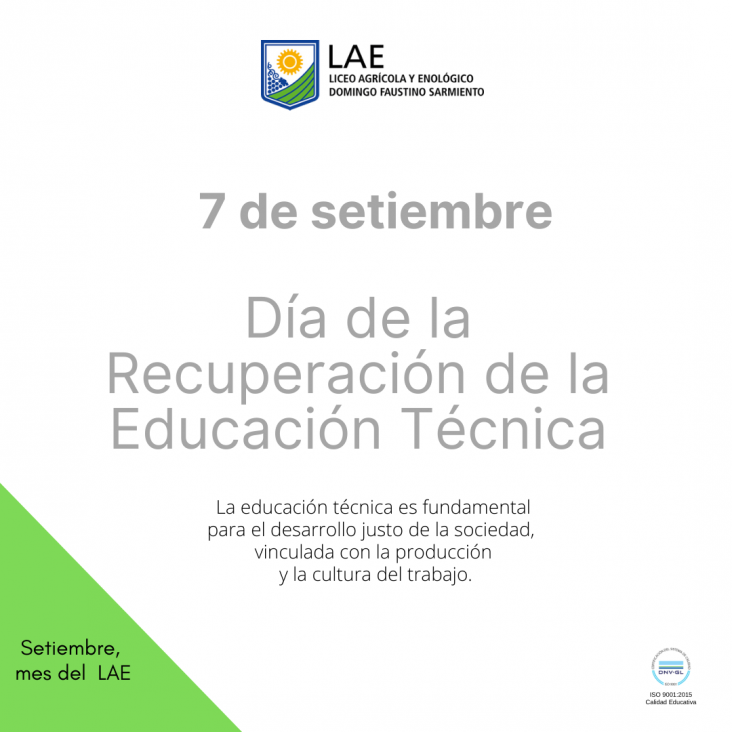 imagen 7 DE SETIEMBRE-  DÍA DE RECUPERACIÓN DE LA EDUCACIÓN TÉCNICA