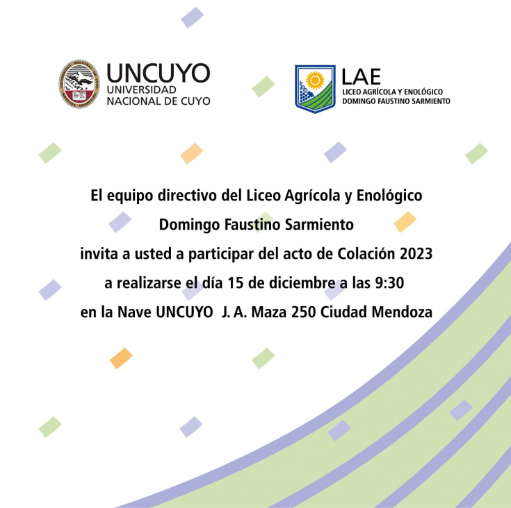 imagen INVITACIÓN ACTO DE COLACIÓN 2023