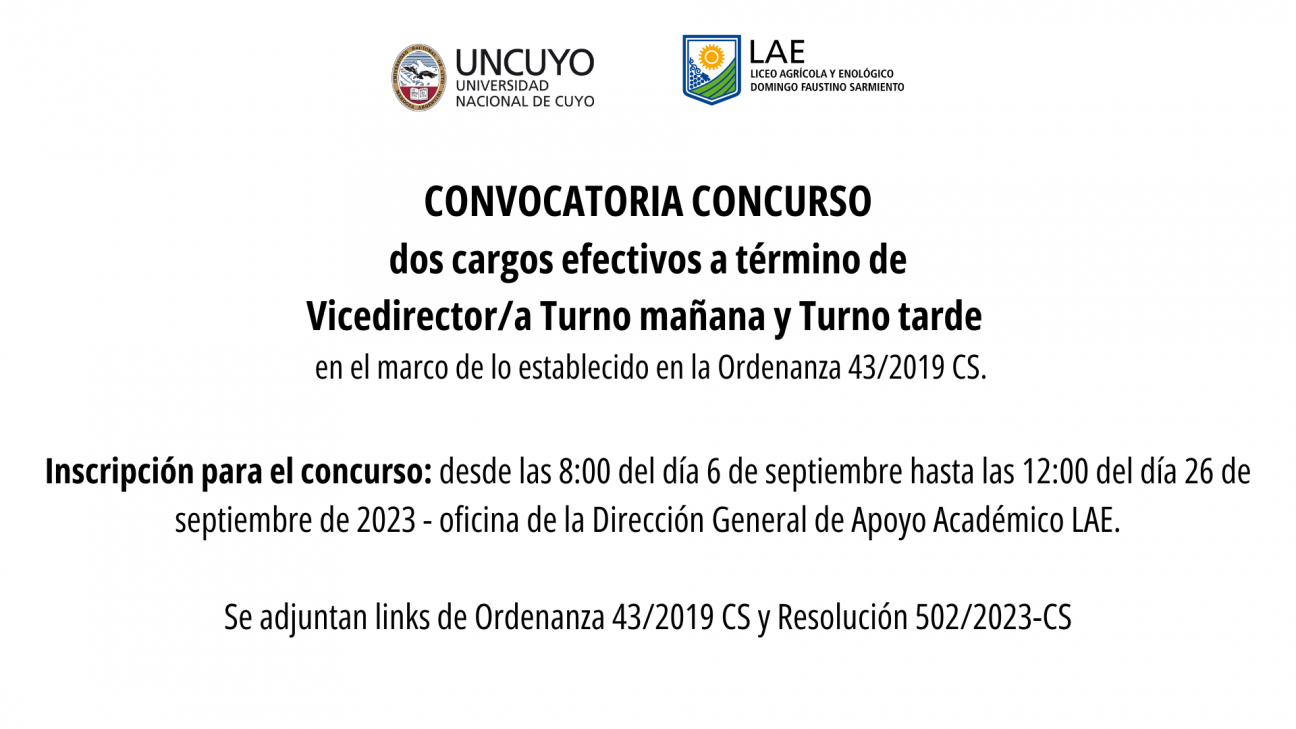 imagen CONVOCATORIA CONCURSO VICEDIRECCIONES