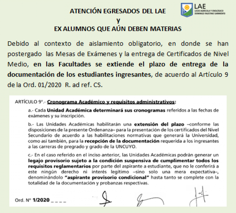 imagen ATENCIÓN EGRESADOS Y EX ALUMNOS