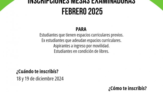 imagen MESAS EXAMINADORAS FEBRERO 2025