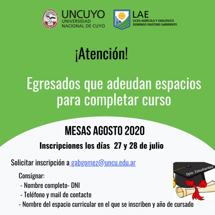 imagen MESAS AGOSTO PARA COMPLETAR CURSO