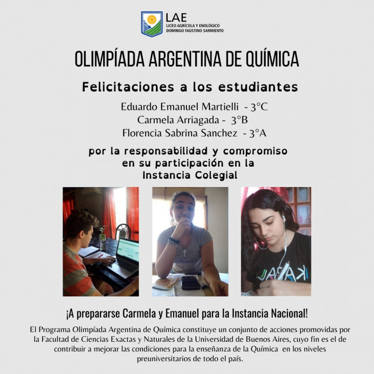 imagen OLIMPÍADA ARGENTINA DE QUÍMICA