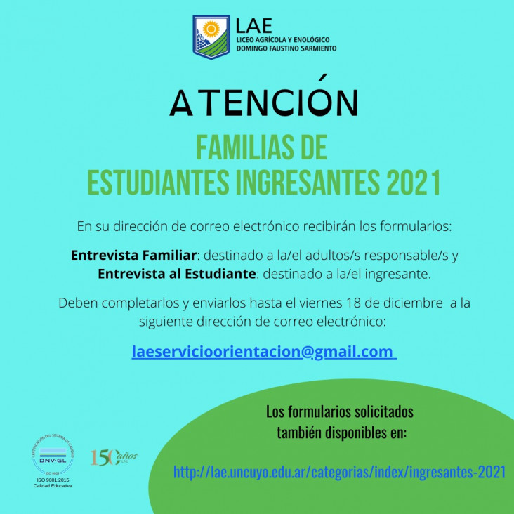 imagen FORMULARIOS INGRESANTES 2021