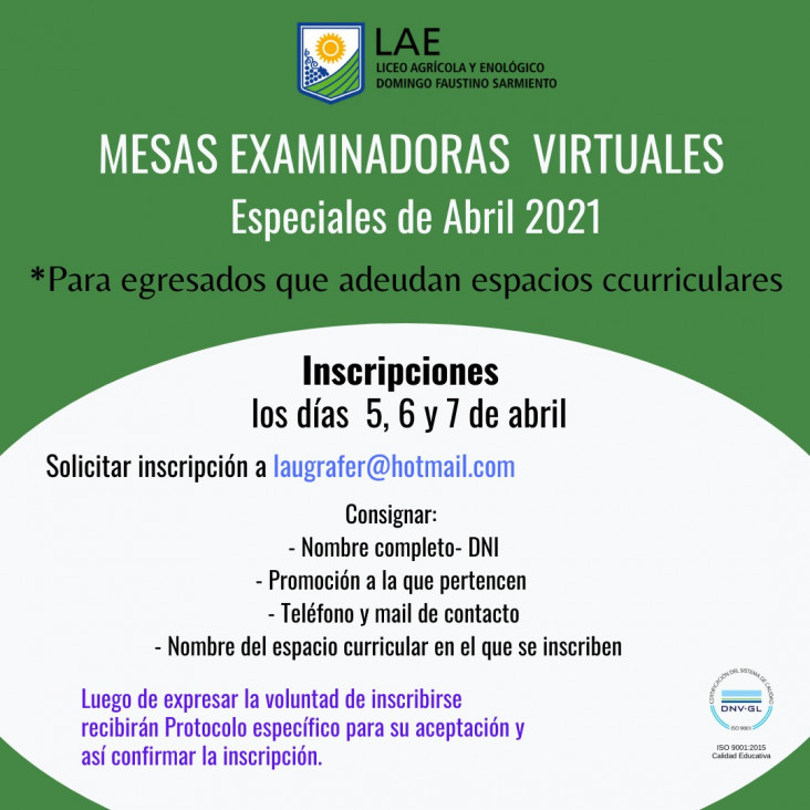 imagen MESAS EXAMINADORAS