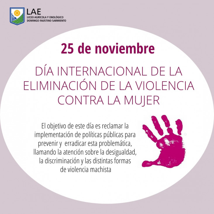 imagen 25 DE NOVIEMBRE-  DÍA INTERNACIONAL DE LA ELIMINACIÓN DE LA VIOLENCIA CONTRA LA MUJER