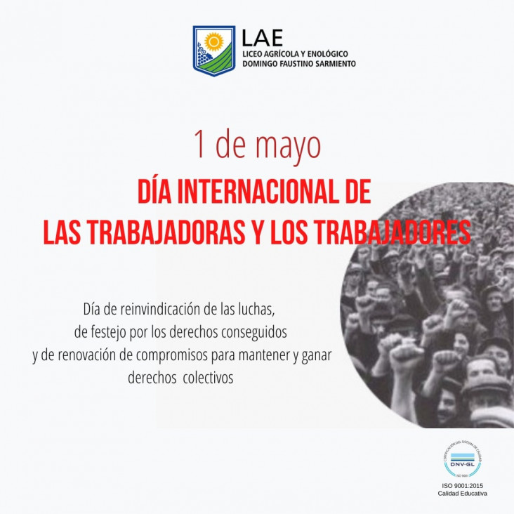 imagen 1 DE MAYO  "DÍA DEL/LA TRABAJADOR/A"