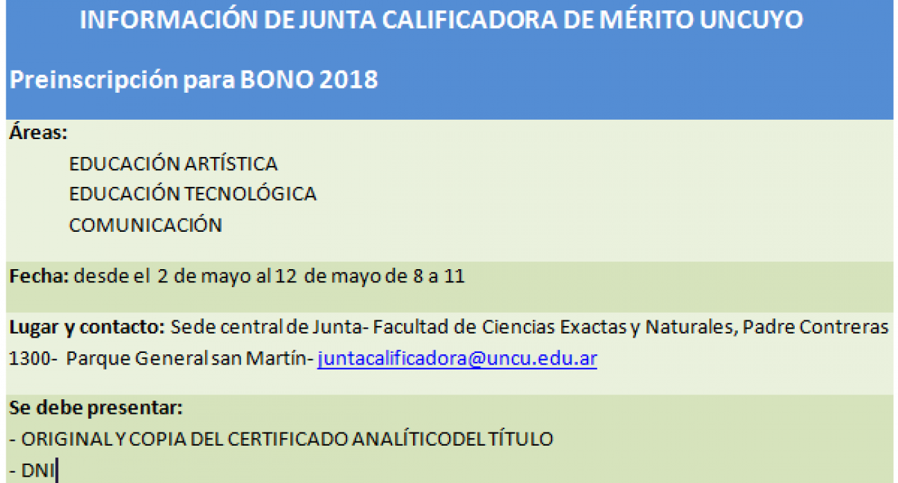 imagen Información de Junta Calificadora de Mérito UNCUYO