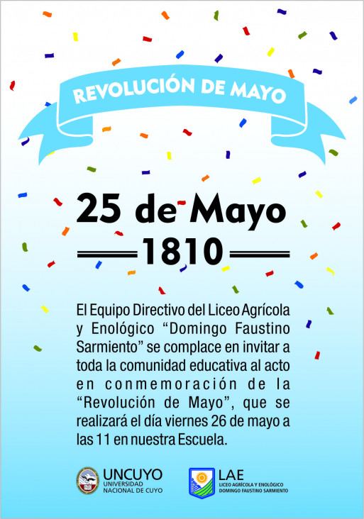 imagen Invitación al acto 25 de Mayo